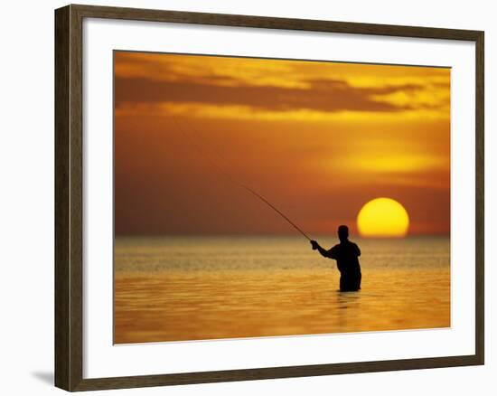 Fly Fisherman in the Florida Keys, Florida, USA-null-Framed Photographic Print