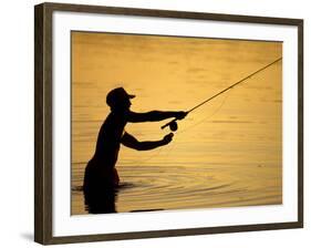 Fly Fisherman in the Florida Keys, Florida, USA-null-Framed Photographic Print