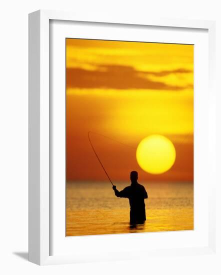 Fly Fisherman in the Florida Keys, Florida, USA-null-Framed Photographic Print