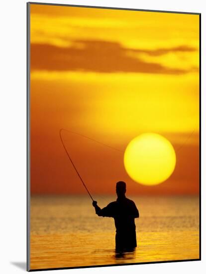 Fly Fisherman in the Florida Keys, Florida, USA-null-Mounted Photographic Print