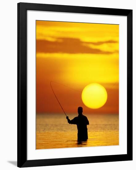 Fly Fisherman in the Florida Keys, Florida, USA-null-Framed Photographic Print