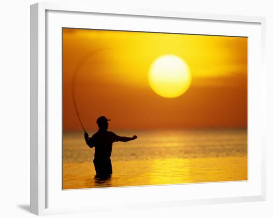Fly Fisherman in the Florida Keys, Florida, USA-null-Framed Photographic Print