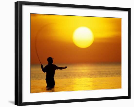 Fly Fisherman in the Florida Keys, Florida, USA-null-Framed Photographic Print