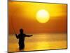 Fly Fisherman in the Florida Keys, Florida, USA-null-Mounted Photographic Print