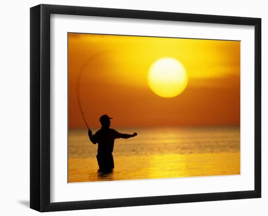 Fly Fisherman in the Florida Keys, Florida, USA-null-Framed Photographic Print