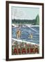 Fly Fisherman, Ketchikan, Alaska-Lantern Press-Framed Art Print