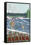 Fly Fisherman, Ketchikan, Alaska-Lantern Press-Framed Stretched Canvas