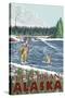 Fly Fisherman, Ketchikan, Alaska-Lantern Press-Stretched Canvas