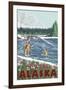 Fly Fisherman, Seward, Alaska-Lantern Press-Framed Art Print