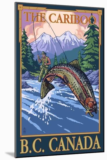 Fly Fisherman - The Cariboo, BC, Canada-Lantern Press-Mounted Art Print