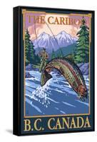 Fly Fisherman - The Cariboo, BC, Canada-Lantern Press-Framed Stretched Canvas