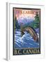 Fly Fisherman - The Cariboo, BC, Canada-Lantern Press-Framed Art Print