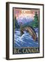 Fly Fisherman - The Cariboo, BC, Canada-Lantern Press-Framed Art Print