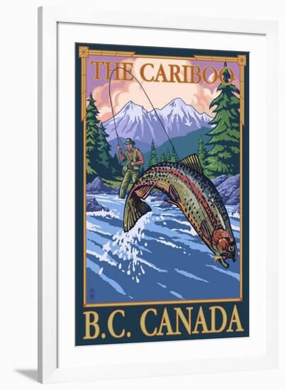 Fly Fisherman - The Cariboo, BC, Canada-Lantern Press-Framed Art Print