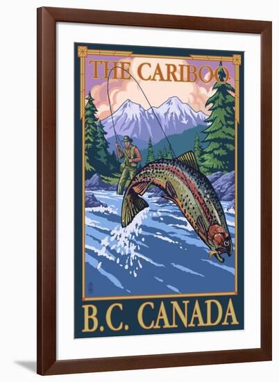 Fly Fisherman - The Cariboo, BC, Canada-Lantern Press-Framed Art Print