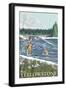 Fly Fisherman, West Yellowstone, Montana-Lantern Press-Framed Art Print