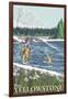 Fly Fisherman, West Yellowstone, Montana-Lantern Press-Framed Art Print