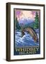 Fly Fisherman - Whidbey Island, Washington-Lantern Press-Framed Art Print