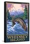 Fly Fisherman - Whidbey Island, Washington-Lantern Press-Framed Stretched Canvas