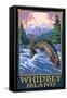 Fly Fisherman - Whidbey Island, Washington-Lantern Press-Framed Stretched Canvas