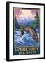 Fly Fisherman - Whidbey Island, Washington-Lantern Press-Framed Art Print