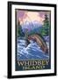 Fly Fisherman - Whidbey Island, Washington-Lantern Press-Framed Art Print