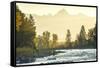 Fly Fisherwoman and Fisherman Casting and Fishing on River, British Colombia, B.C., Canada-Peter Adams-Framed Stretched Canvas