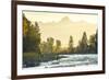 Fly Fisherwoman and Fisherman Casting and Fishing on River, British Colombia, B.C., Canada-Peter Adams-Framed Photographic Print