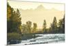 Fly Fisherwoman and Fisherman Casting and Fishing on River, British Colombia, B.C., Canada-Peter Adams-Mounted Photographic Print