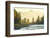 Fly Fisherwoman and Fisherman Casting and Fishing on River, British Colombia, B.C., Canada-Peter Adams-Framed Photographic Print