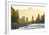 Fly Fisherwoman and Fisherman Casting and Fishing on River, British Colombia, B.C., Canada-Peter Adams-Framed Photographic Print