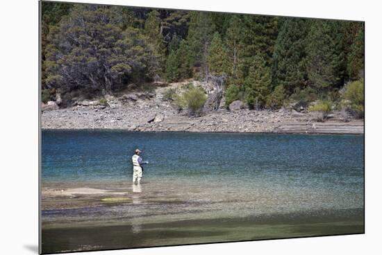 Fly Fishing at the Limay River in the Lake District, Patagonia, Argentina, South America-Yadid Levy-Mounted Photographic Print