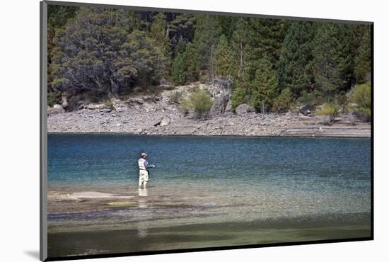 Fly Fishing at the Limay River in the Lake District, Patagonia, Argentina, South America-Yadid Levy-Mounted Photographic Print
