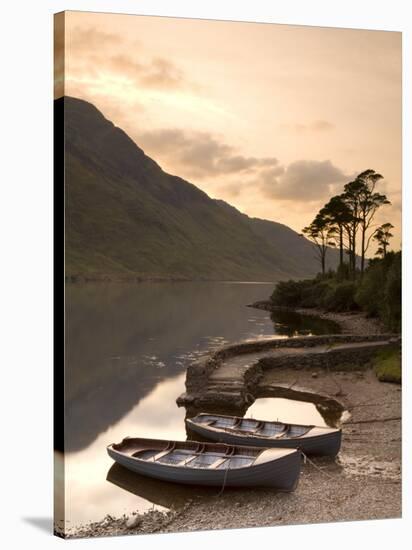 Fly Fishing Boats, Connemara National Park, Connemara, Co, Galway, Ireland-Doug Pearson-Stretched Canvas