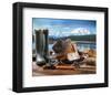 Fly Fishing Equipment on Deck-null-Framed Art Print