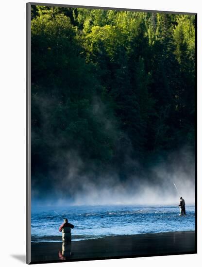 Fly-Fishing in Early Morning Mist on the Androscoggin River, Errol, New Hampshire, USA-Jerry & Marcy Monkman-Mounted Photographic Print
