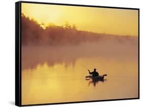 Fly-fishing in Lake Muskoka, Ontario-Henry Georgi-Framed Stretched Canvas