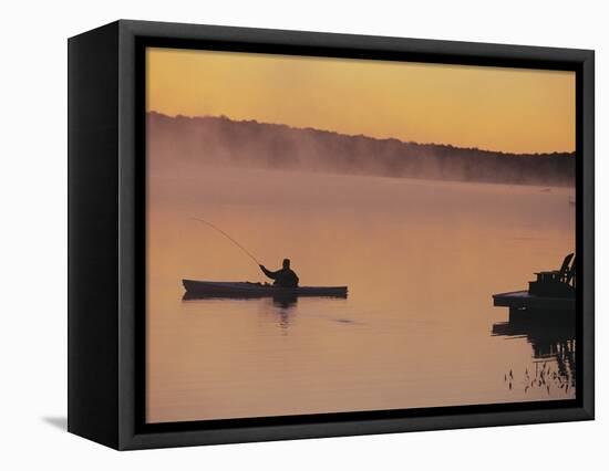 Fly-fishing in Lake Muskoka-Henry Georgi-Framed Stretched Canvas