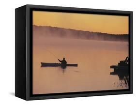 Fly-fishing in Lake Muskoka-Henry Georgi-Framed Stretched Canvas