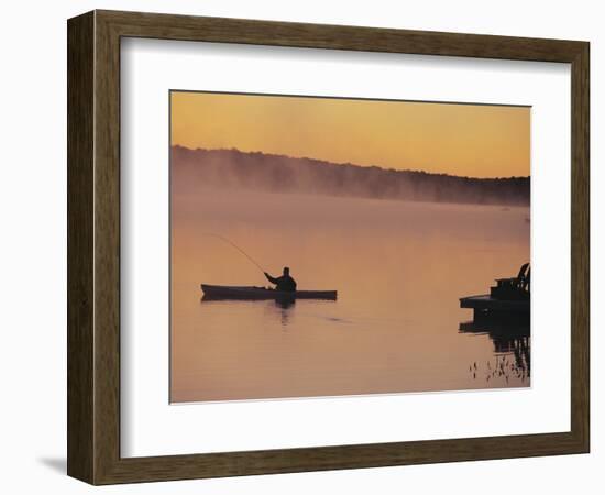 Fly-fishing in Lake Muskoka-Henry Georgi-Framed Photographic Print