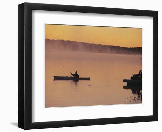 Fly-fishing in Lake Muskoka-Henry Georgi-Framed Photographic Print