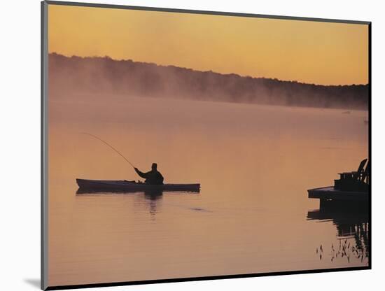 Fly-fishing in Lake Muskoka-Henry Georgi-Mounted Photographic Print
