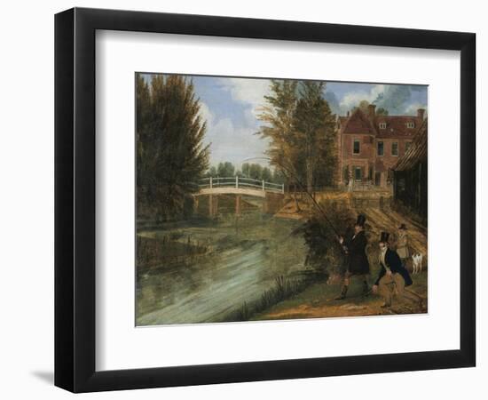 Fly Fishing in the River Lee Near the Ferry Boat Inn-James Pollard-Framed Giclee Print