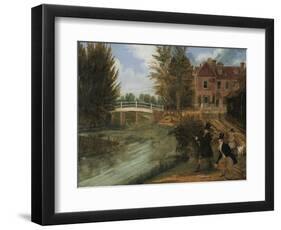 Fly Fishing in the River Lee Near the Ferry Boat Inn-James Pollard-Framed Giclee Print