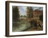 Fly Fishing in the River Lee Near the Ferry Boat Inn-James Pollard-Framed Giclee Print