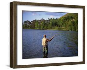 Fly Fishing on the River Dee, Grampians, Scotland, United Kingdom, Europe-Groenendijk Peter-Framed Photographic Print