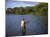 Fly Fishing on the River Dee, Grampians, Scotland, United Kingdom, Europe-Groenendijk Peter-Mounted Photographic Print