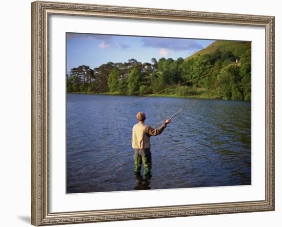 Fly Fishing on the River Dee, Grampians, Scotland, United Kingdom, Europe-Groenendijk Peter-Framed Photographic Print