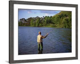 Fly Fishing on the River Dee, Grampians, Scotland, United Kingdom, Europe-Groenendijk Peter-Framed Photographic Print