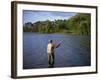 Fly Fishing on the River Dee, Grampians, Scotland, United Kingdom, Europe-Groenendijk Peter-Framed Photographic Print